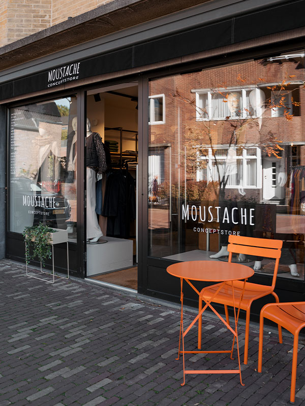 Voorzijde van Moustache haar winkel in Gulpen